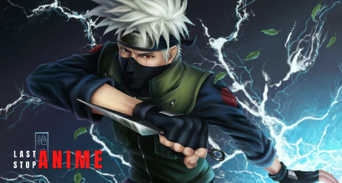 Kakashi hatake in action pose holding a kunai from naruto