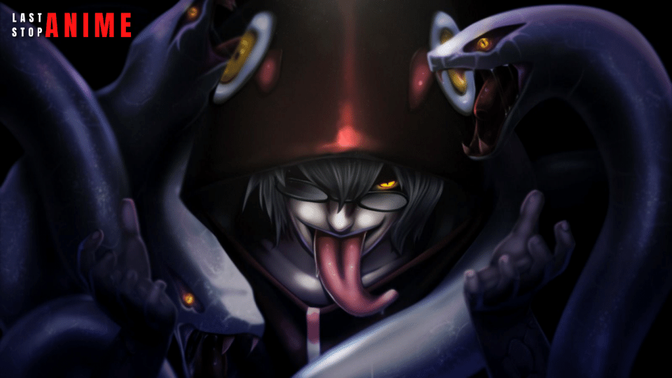 Kabuto Yakushi devil type dangerous look from Naruto Anime