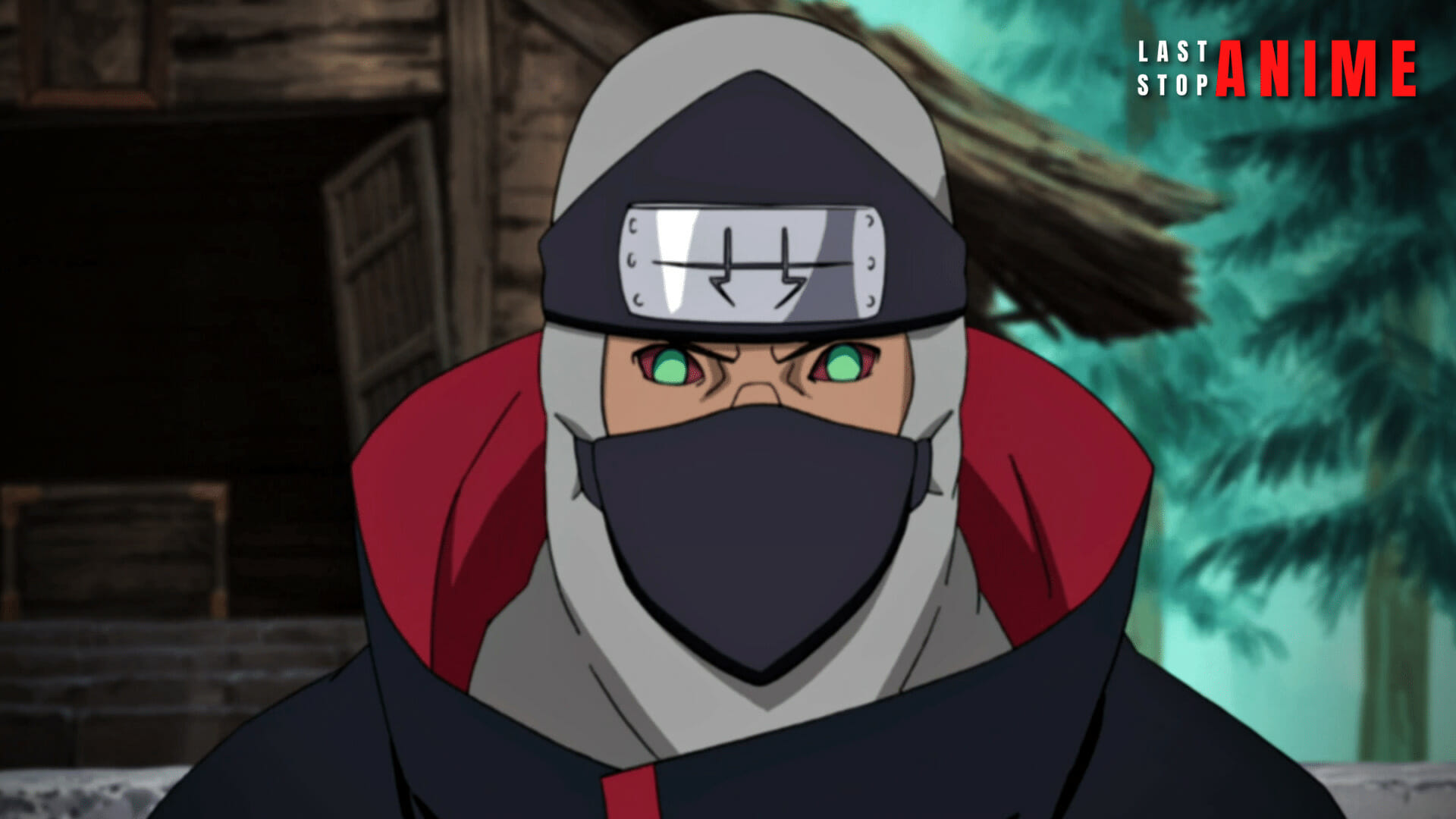 Naruto Villains - Kakuzu With Green Eyes Staring 