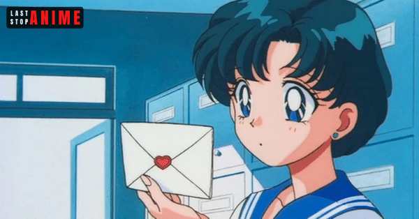 Sailor Mercury holding letter on her hands and thinking something deeply
