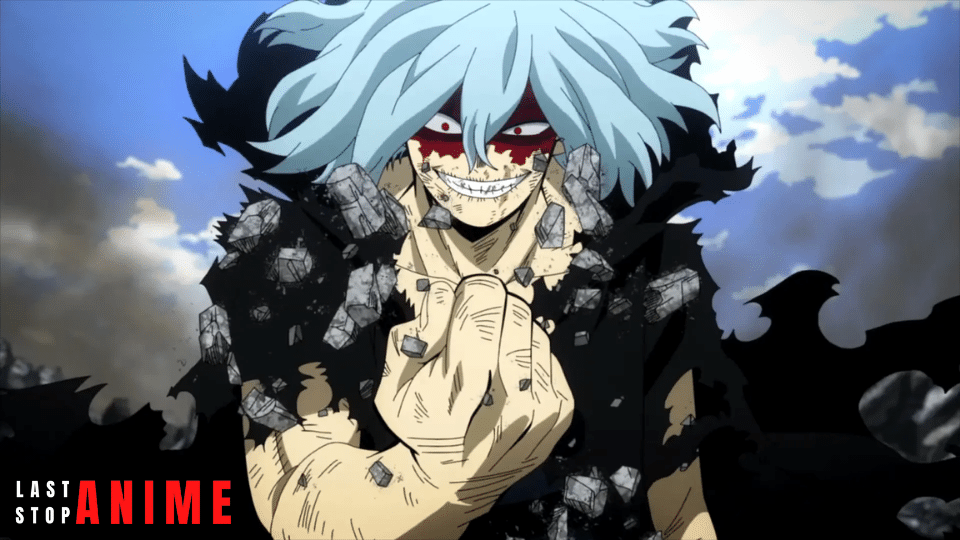 Tomura Shigaraki splitting rocks with his hands in My Hero Academia Anime