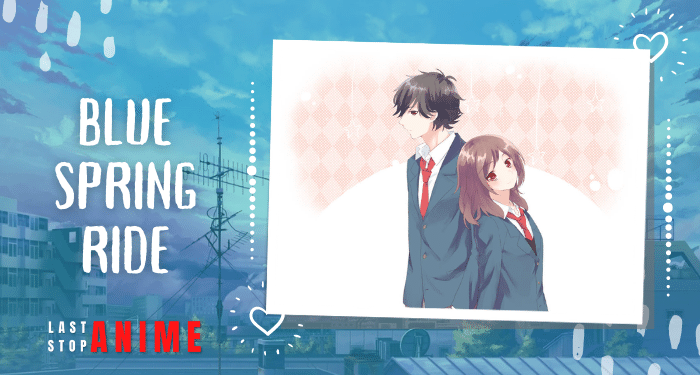 Kou Mabuchi and Futaba together standing from anime Blue Spring Ride