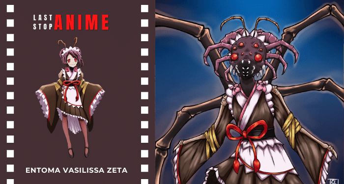 Entoma Vasilissa Zeta in spider form wearing maid outfit from Overlord