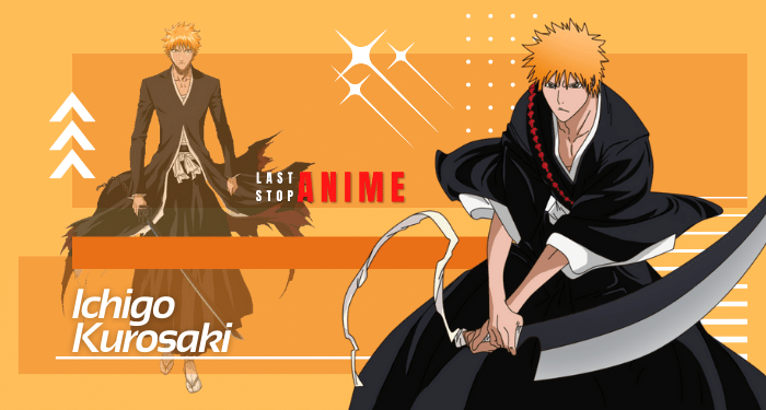 Ichigo Kurosaki with his sword and bankai ready to fight