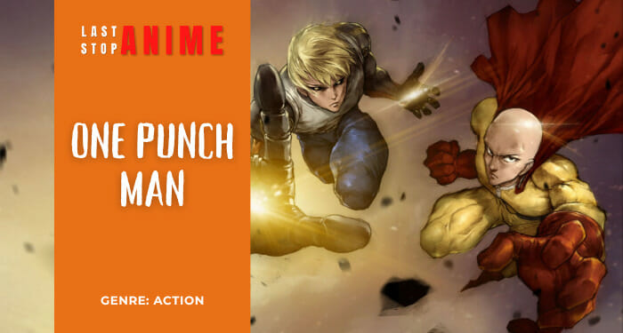 Genos et Saitama dans la pose de combat prêts à frapper de l’anime One Punch Man