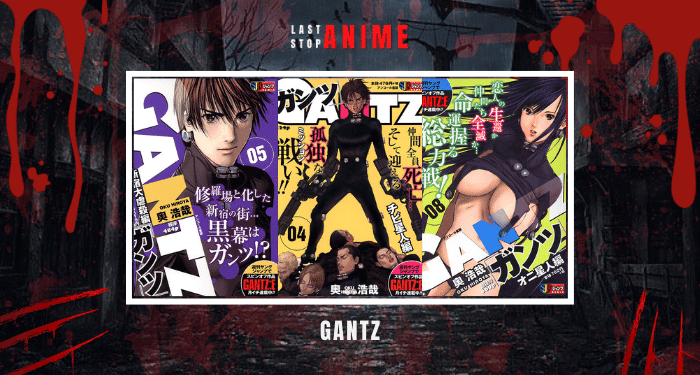 Kei and Masaru and other characters in a game from manga Gantz