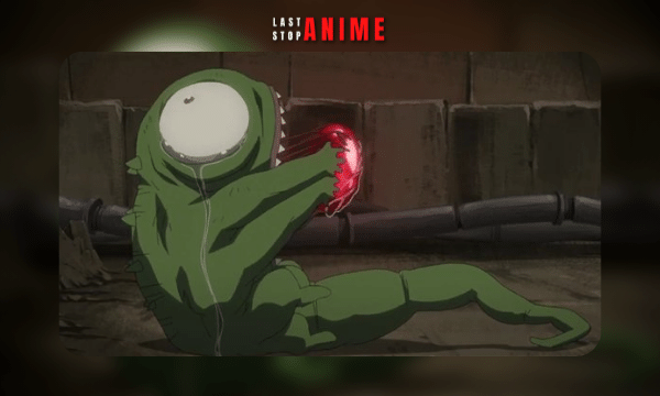 Envy from Fullmetal alchemist anime taking the stone from his body out while giving his life and dying