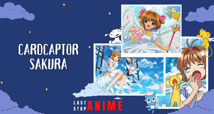 Sakura Kinomoto as magical girl with her pet from Cardcaptor Sakura