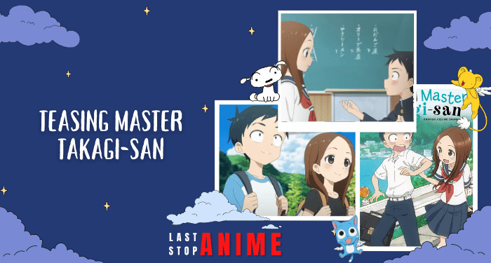 Takagi and Nishikata in school dress from anime Teasing Master Takagi-san