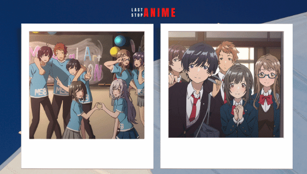 Main characters from Iroduku: The World in Colors anime in two different images