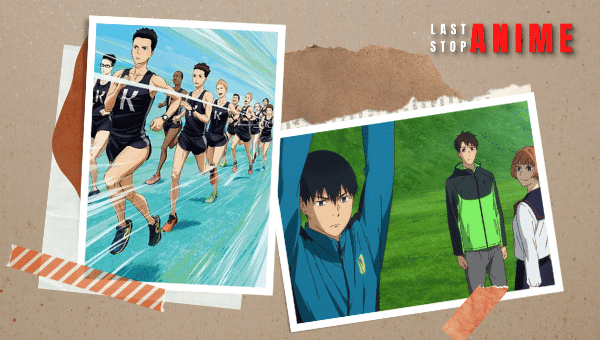 characters running and warming up for race in Kaze ga Tsuyoku Fuiteiru (Run With the Wind)