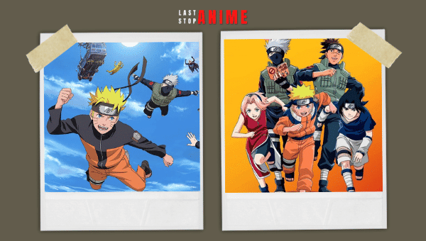 Lead character from Naruto running and flying in air 