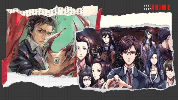 images of characters and events from Parasyte: The Maxim anime