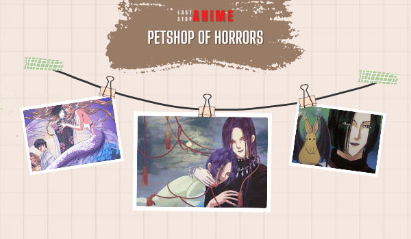 Characters, events and incidents from Petshop of Horrors anime in three different pictures