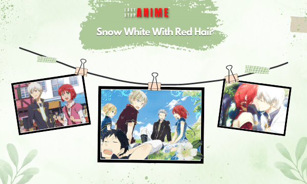 Three incidents from Snow White With Red Hair and their pictures with characters in it