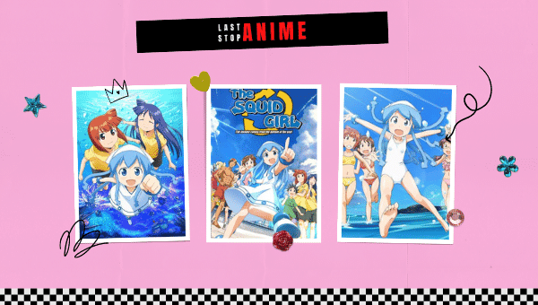 Squid Girl characters in multiple images from the anime