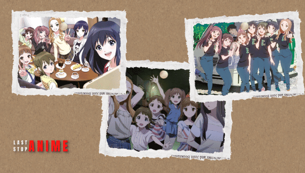 all the girls from Wake Up, Girls! in three different images 