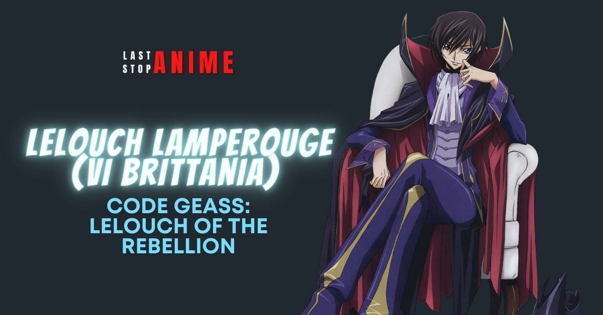 Lelouch Lamperouge sitting in a chair and wearing prince like purple dress with mid length hair