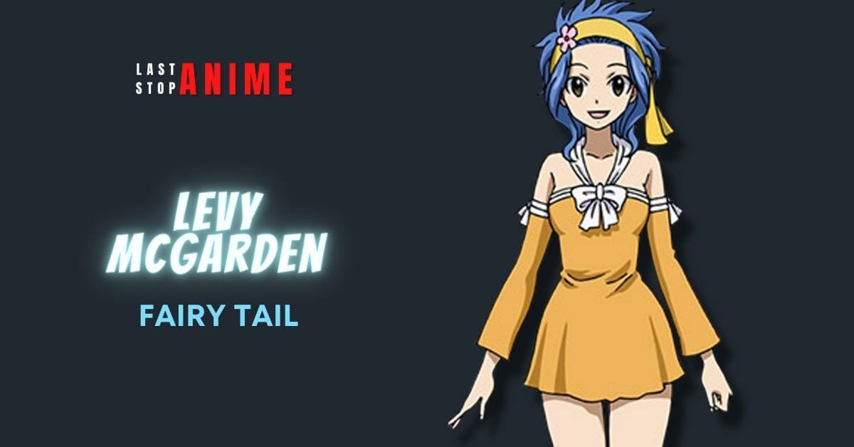 levy mcgarden in blue hair and cute mustard colored dress