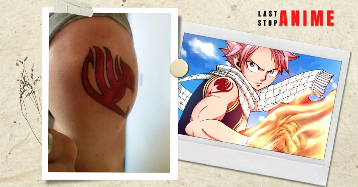 Natsu Dragneel (Tattoo on shoulder) in Fairy Tail anime
