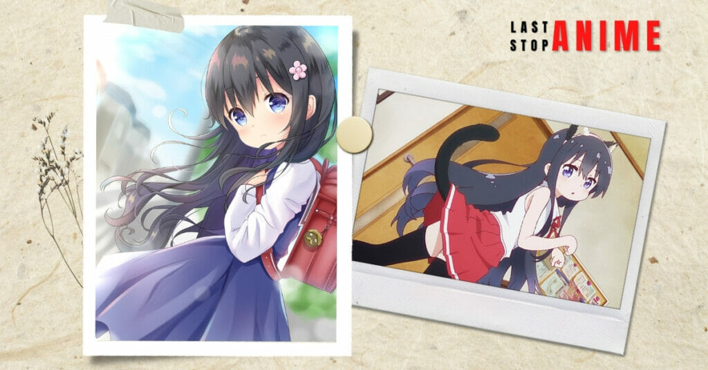 Two images of Hana wearing skirt from Watashi ni Tenshi ga Maiorita! 