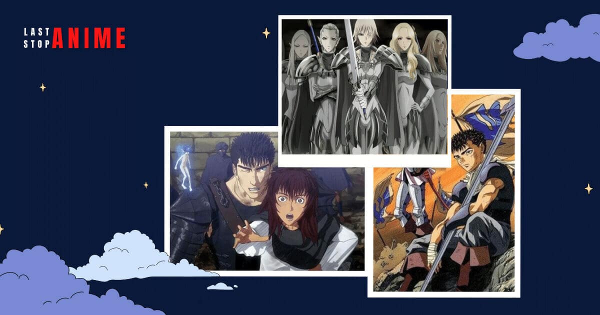 Images of characters and plot from Kenpuu Denki Berserk anime