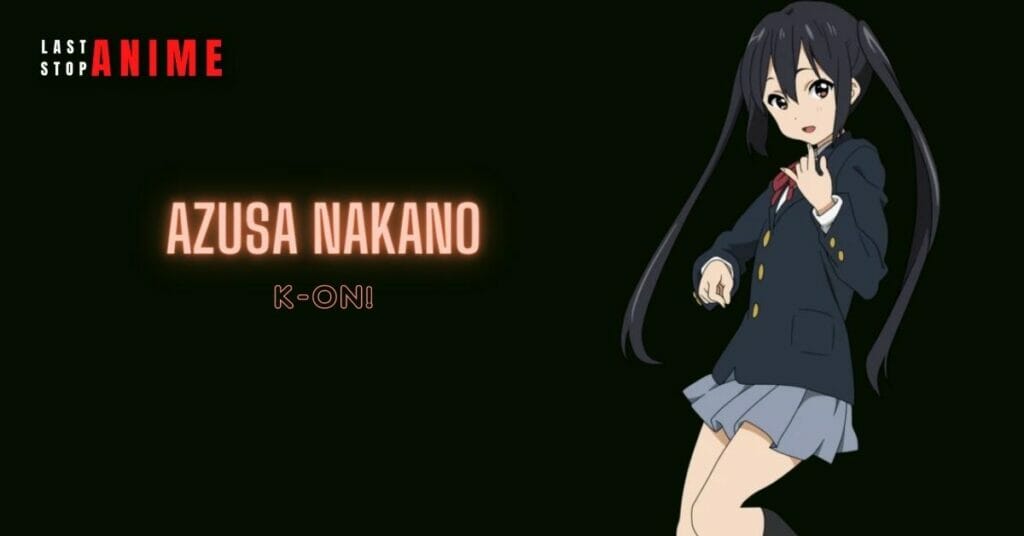 azusa nakano from k-on anime in school uniform wearing blazer in long hair