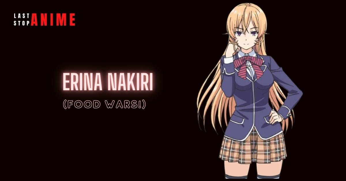 Erina Nakiri from Food Wars in blonde hair and school uniform