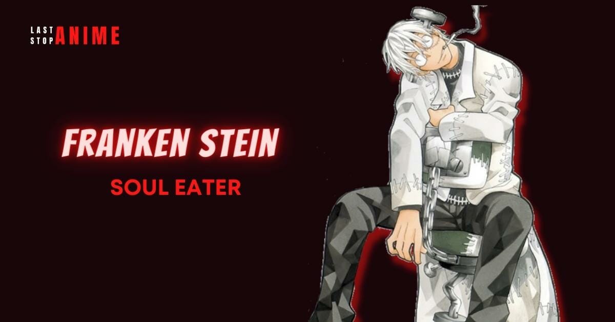 Franken Stein from Soul Eater sitting in medical chair and smoking