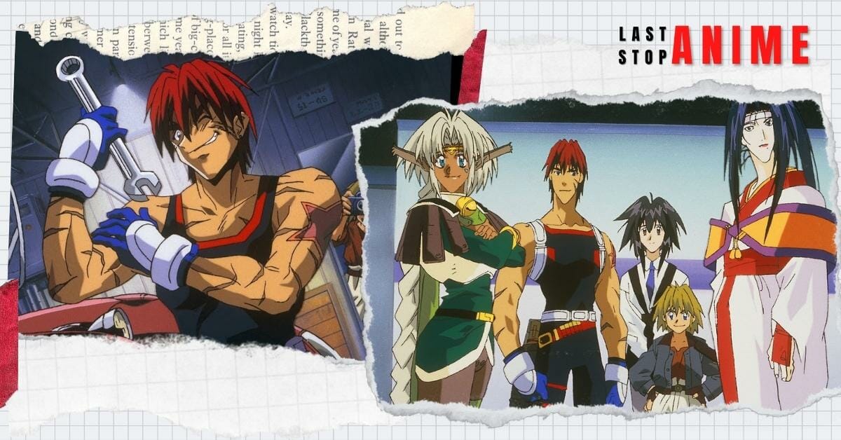 Characters from Outlaw Star in two different images