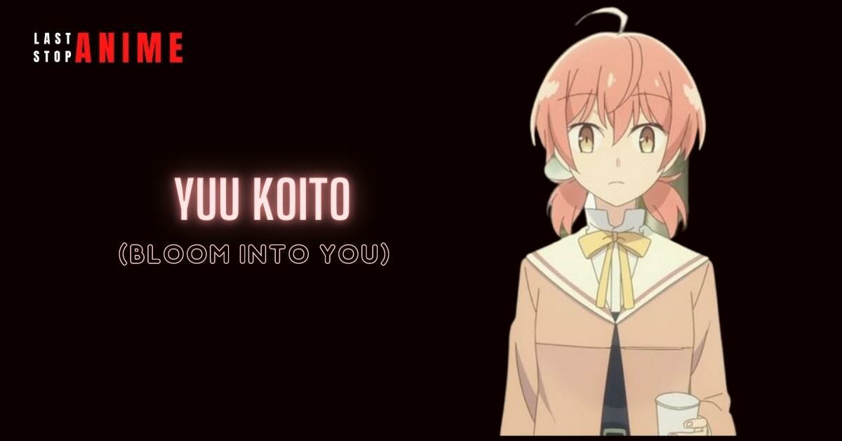 Yuu Koito in yellow bow tie and pink hair