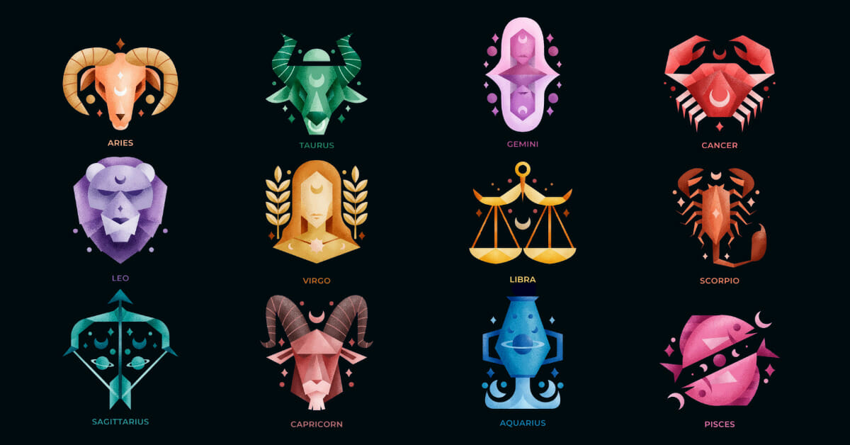 all 12 zodiac signs and its representation