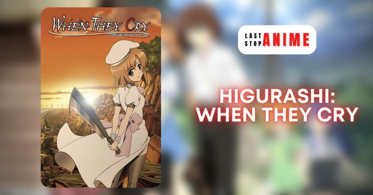 Poster image of Higurashi: When They Cry with character holding knife