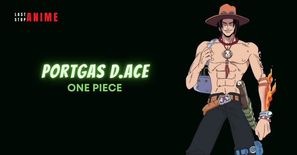 Portgas D.Ace from One Piece shirtless, holding bag in hat and long hair