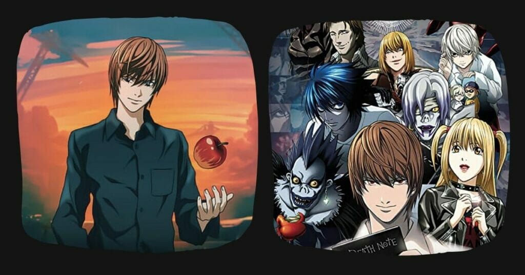 death note with characters and villains in it