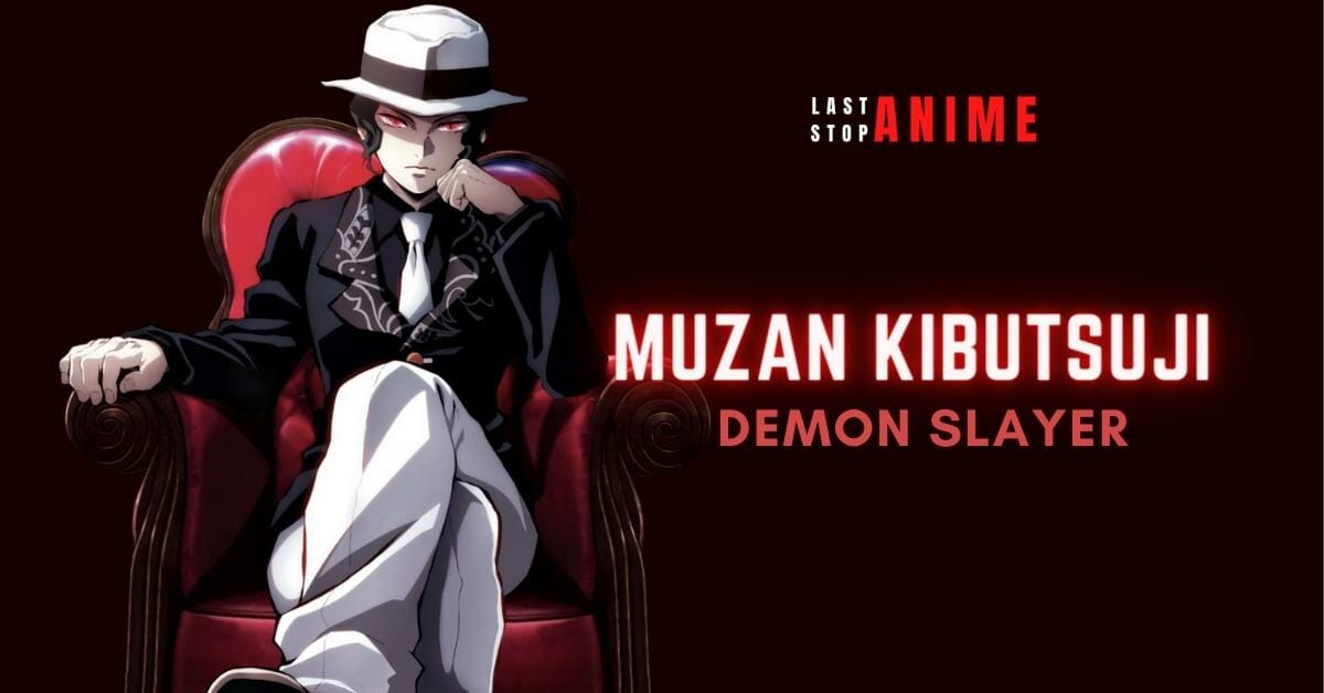 Muzan Kibutsuji sitting in chair with white hat as entj in anime