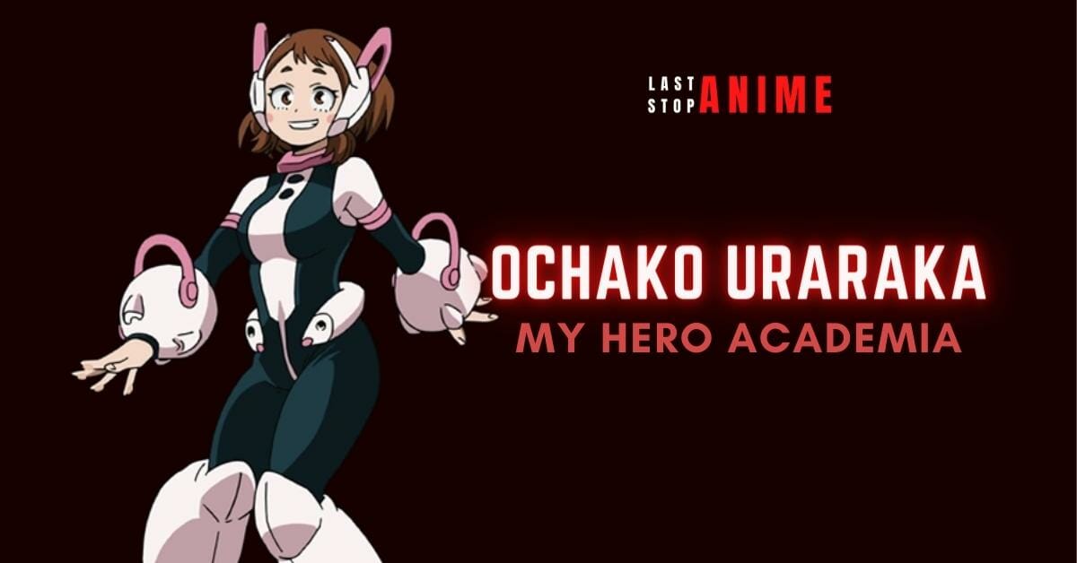 Ochako Uraraka in My Hero Academia wearing green and pink color dress