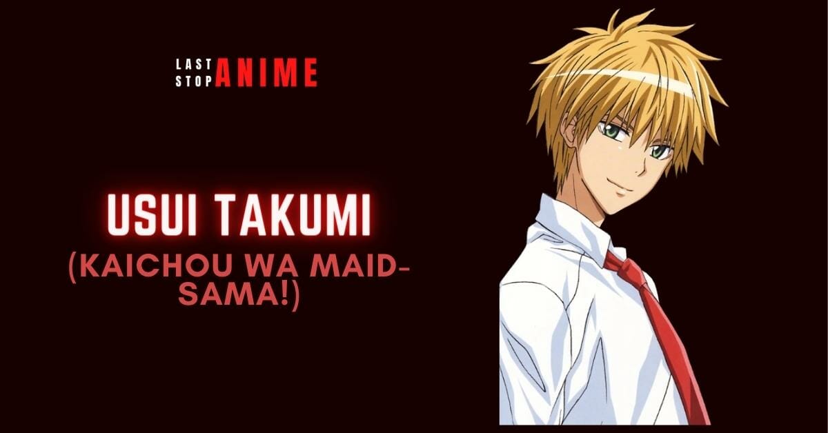  Usui Takumi from Kaichou Wa Maid-Sama! in blonde hair and green eyes wearing shirt