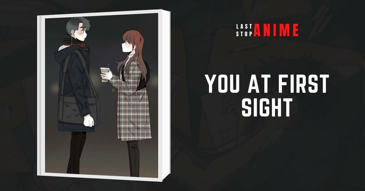 You at First Sight template image with male and female lead into each other