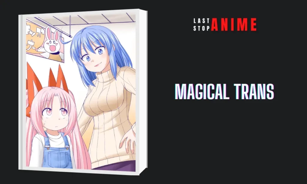 Magical Trans image with characters in blue and pink hair