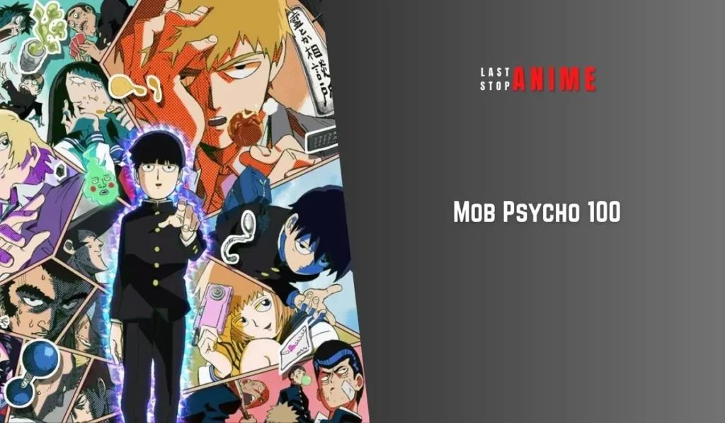 poster of Mob Psycho 100 as anime with over powered main character