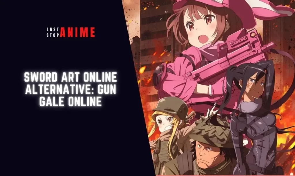 Sword Art Online Alternative: Gun Gale Online poster image with girl holding pink gun 