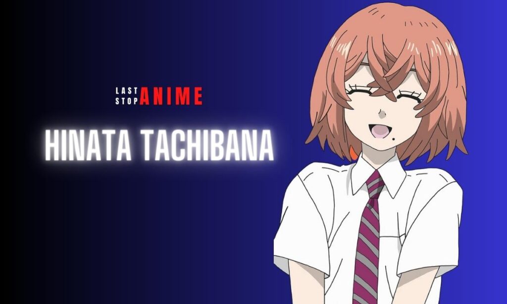 Hinata Tachibana in orange colored hair in cute smile and tie